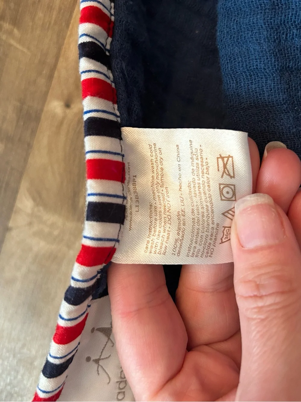aden + anais Cream Muslin Throw with Red Stars